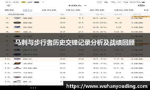马刺与步行者历史交锋记录分析及战绩回顾